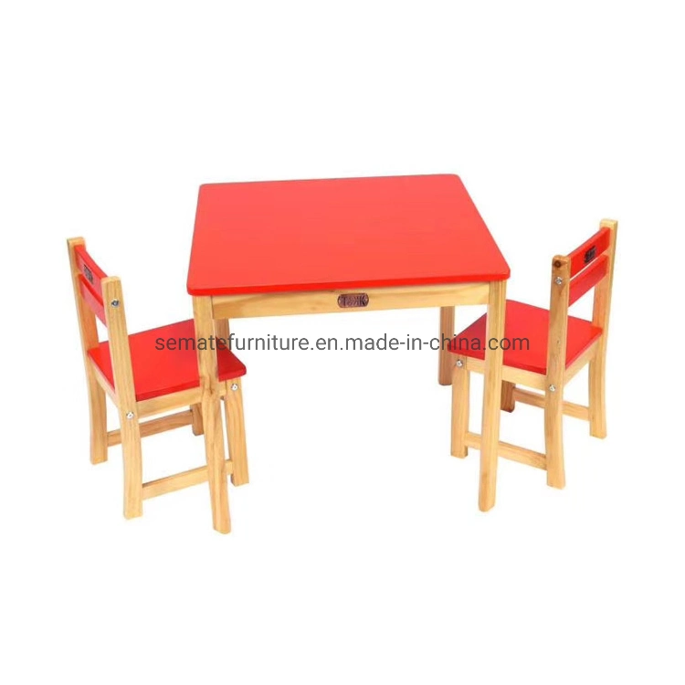 Factory Wholesale/Supplier Custom Kids Furniture Wooden Kids Play Learning Table and 2 Chairs Set