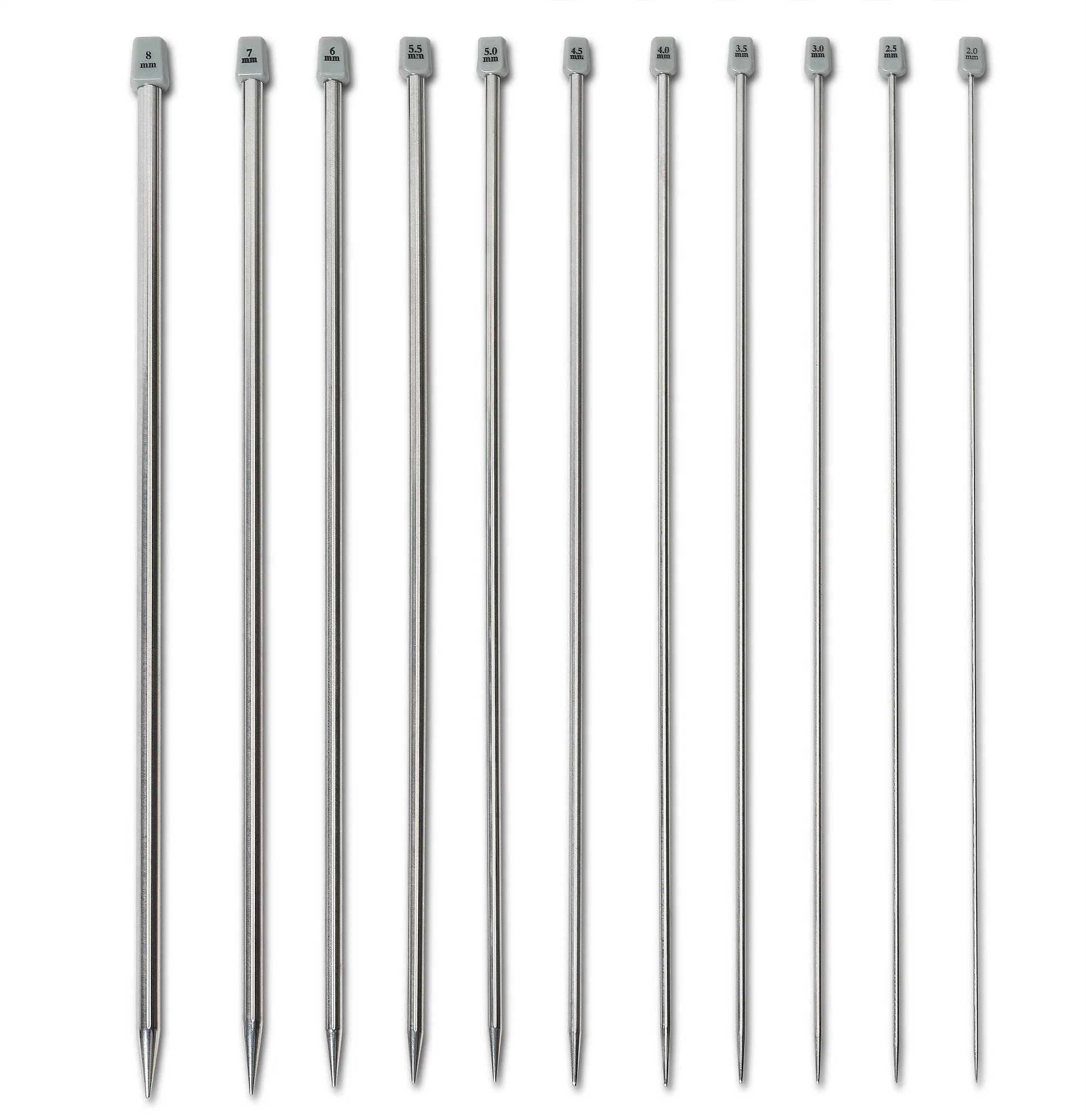 Straight Single Pointed Knitting Needles Stainless Steel Sewing Accessories