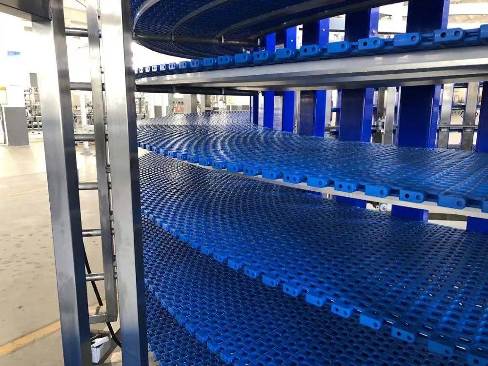 Bakery Cooling Tower Screw Spiral Conveyor High temperature Resistance Belt Cooling System