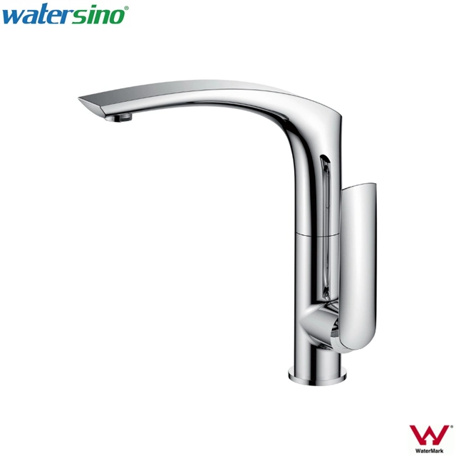 New Swivel White & Chrome Bathroom Kitchen Mixer Faucet