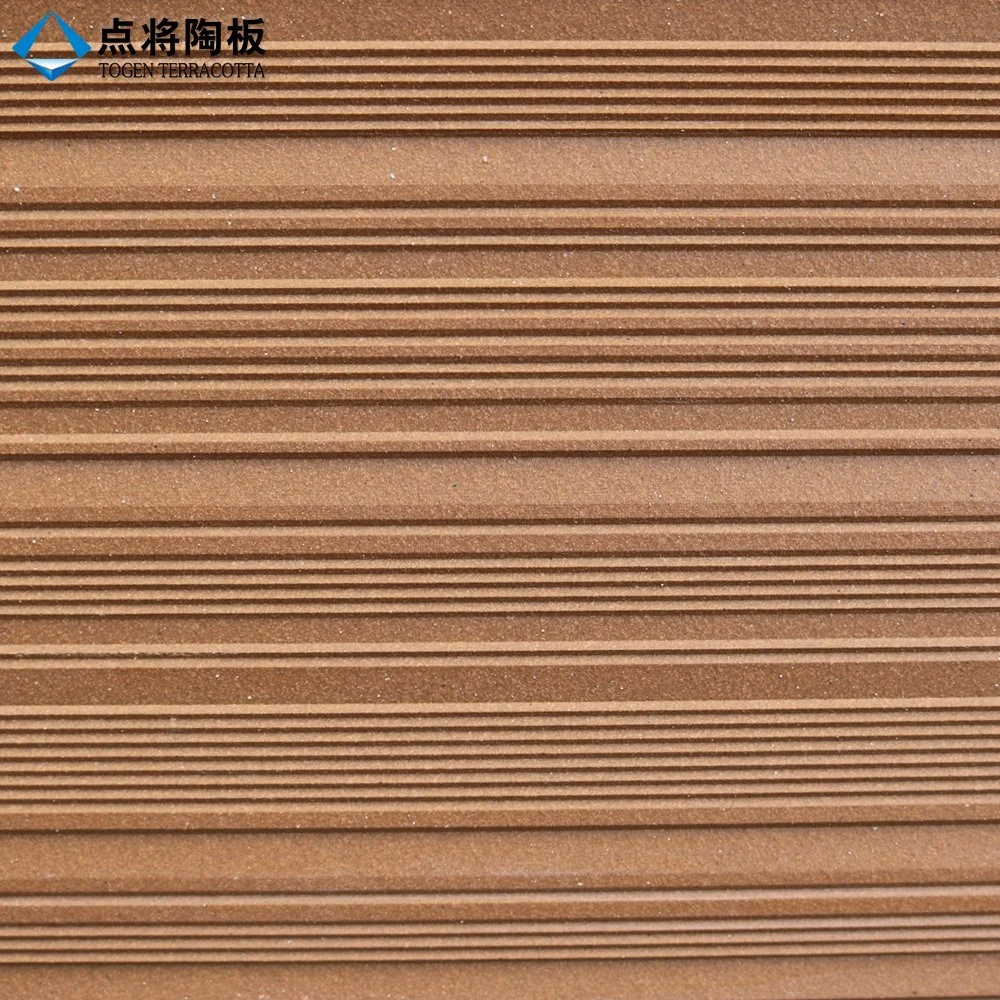 Decorative 3D Inkjet Printing Wood Grain Terracotta Panel for Rainscreen Cladding