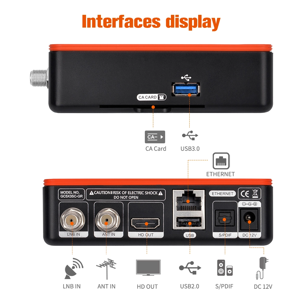 Gtmedia Gt AVS Combo Hevc Principais 10 Digital Perfil Receptor de Satélite Set Top Box da TV