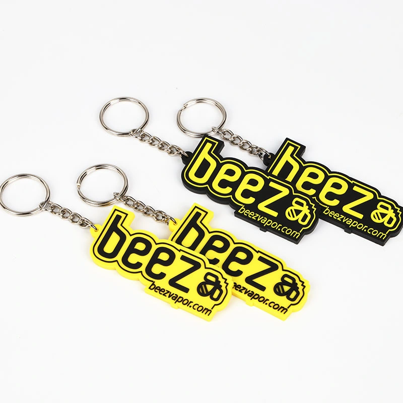 Vente en gros plastique personnalisé PVC caoutchouc porte-clés mode personnalisée 3D Logo lettre Keychains Company Voyage souvenir cadeau pour les articles promotionnels