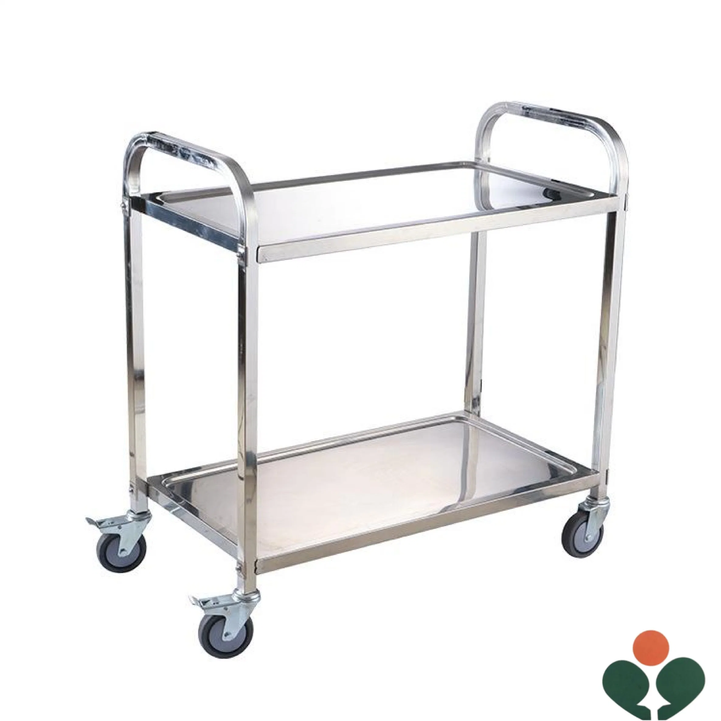 Stainless Steel Two-Layer Trolley Medical Cart Emergency Trolley Hospital Equipment