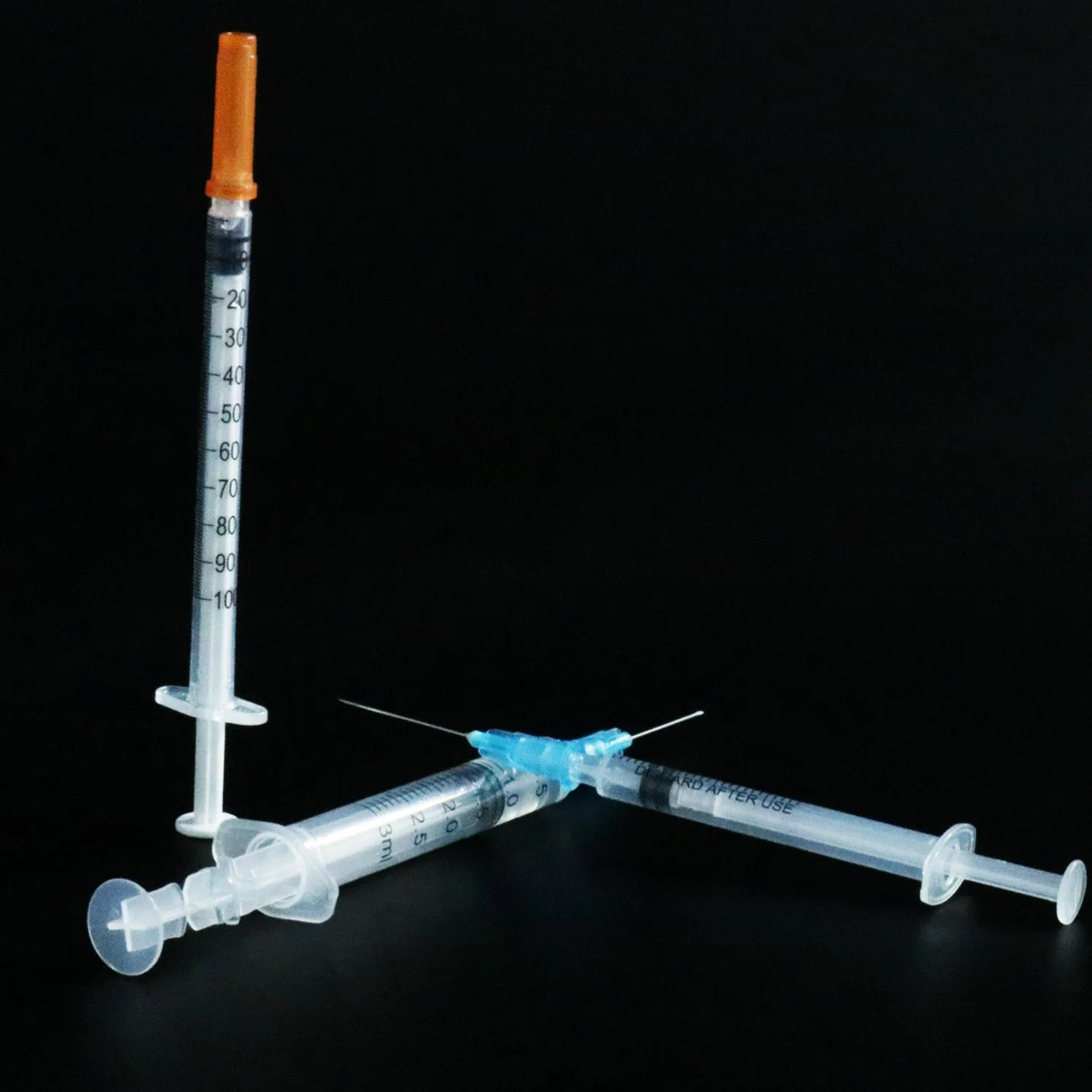 Siny suministros médicos de seguridad desechable inyección de insulina vacuna de jeringa estéril Jeringa