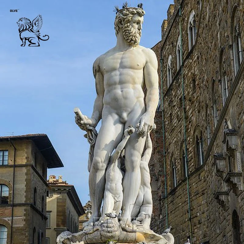 Blve Outdoor Large Naked Greek God Marble Zeus Statue Fountain Stonelife Size Garden Sculpture