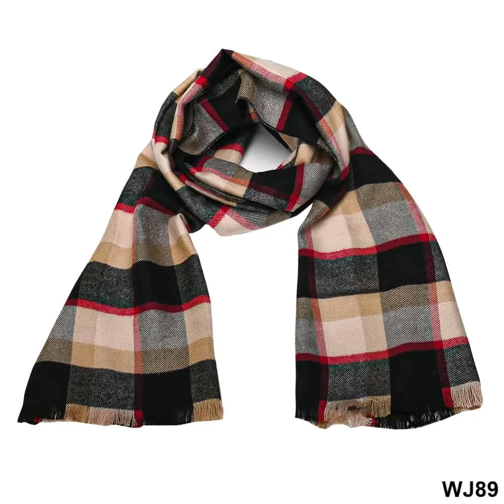 Super Soft Classic Beige Check Cashmere Feel Winter Scarf