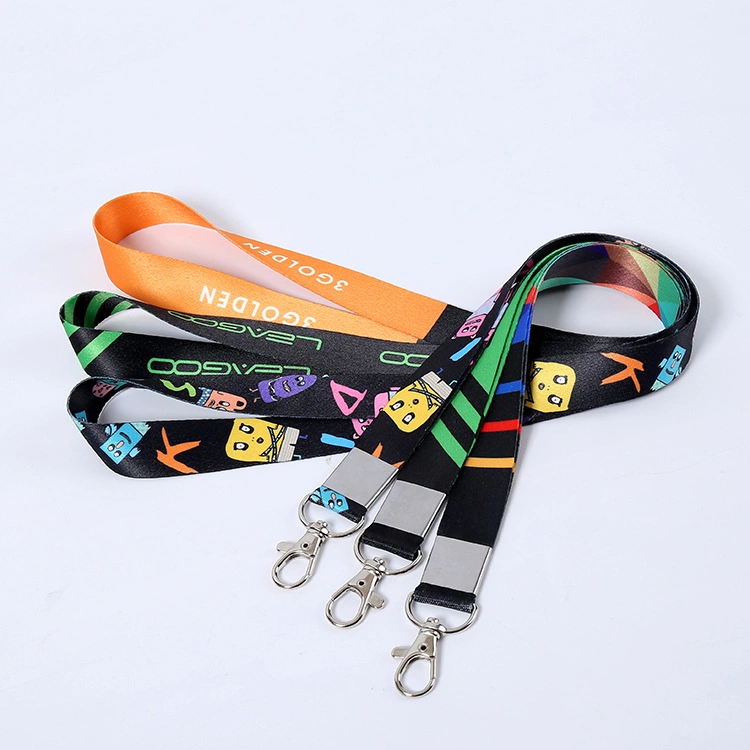 Safety Designer Silk Woven Clip Sublimation Card Holder Neck Phone Keychain Anime Lanyards with Logo Custom Polyester Lanyard