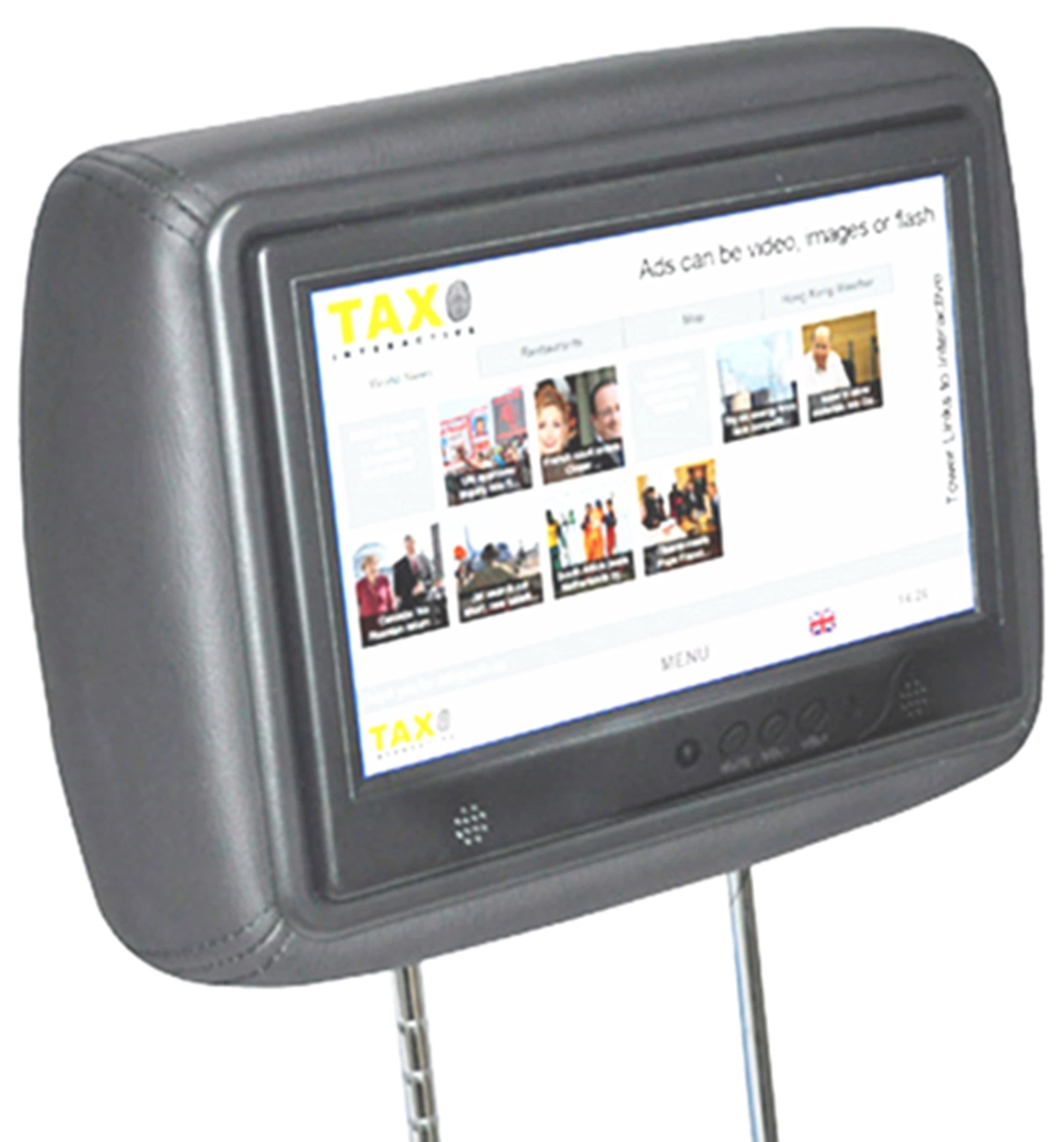 7 polegada de Táxi-de-cabeça publicidade LCD Monitor Placa Ad 9 polegada de Digital Signage Táxi Informação Backseat Publicidade