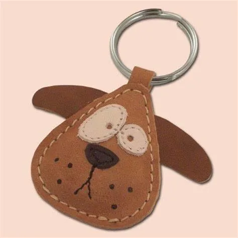 Llavero de cuero personalizado adorable Cute animales Llavero PU Llavero de cuero Llavero personalizado