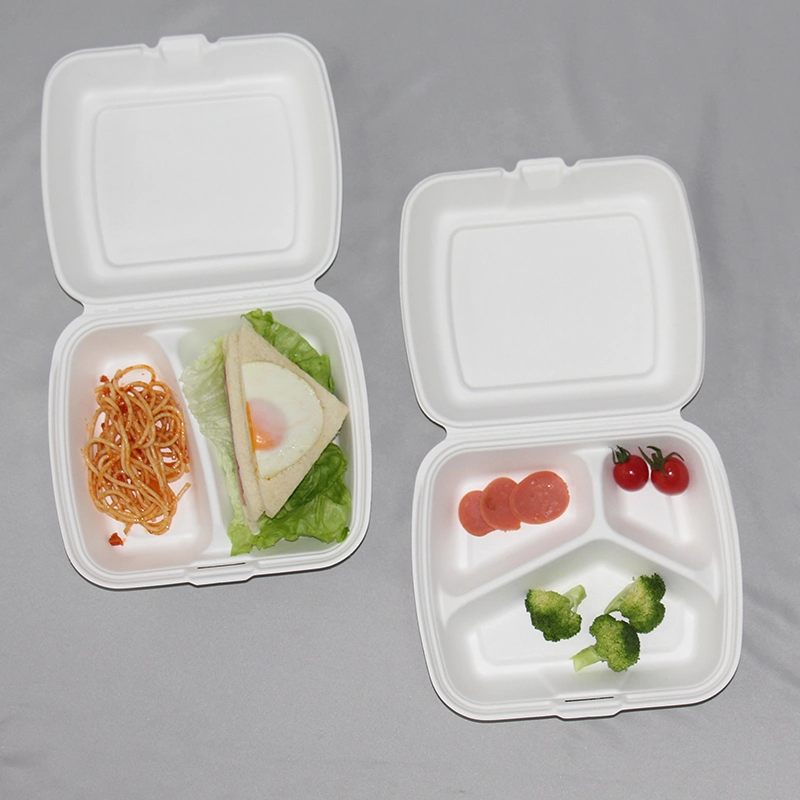 OEM Take Away Microwave Oven Safe 100%Compostable Bio Bagasse Menu Box