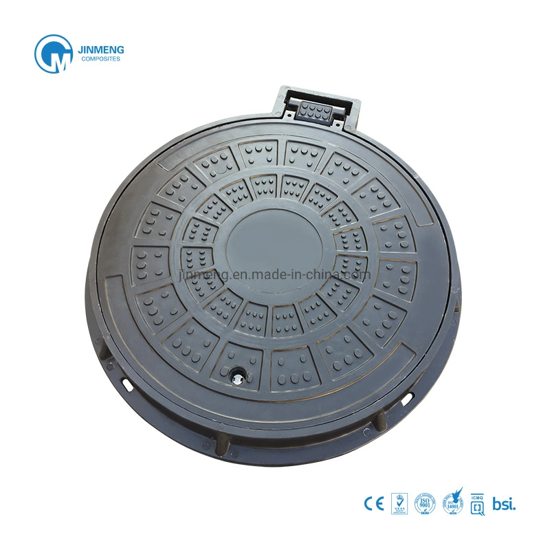 En124 FRP Round Manhole Cover Hinge Anti-Theft SMC Drain Cover