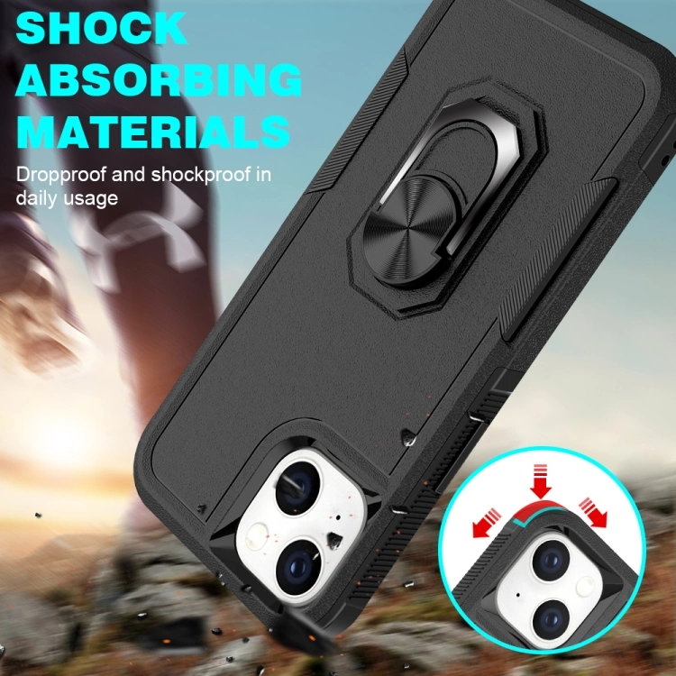 Rugged Case with Ring Stand for iPhone 14 Plus Samsung S20fe S21fe S23fe F12 M12