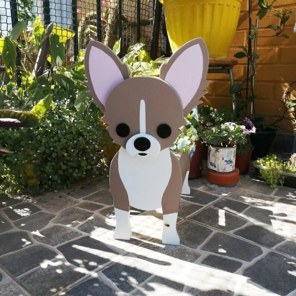 Maceta de madera con forma de perro maceta de plantadora de animales Succulent decoración Ci22036