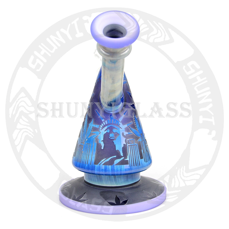 8 Inches Deep Sandblasting Craft DAB Rig Recycler Glass Water Pipe Smoke Pipes Tobacco Hookah Shisha Factory Wholesale/Supplier