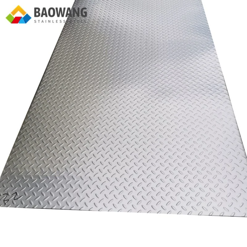 Anti-Slip Floor Used ASTM 304 316 Gauge 3mm Thickness Embossed Finished Stainless Steel Sheet