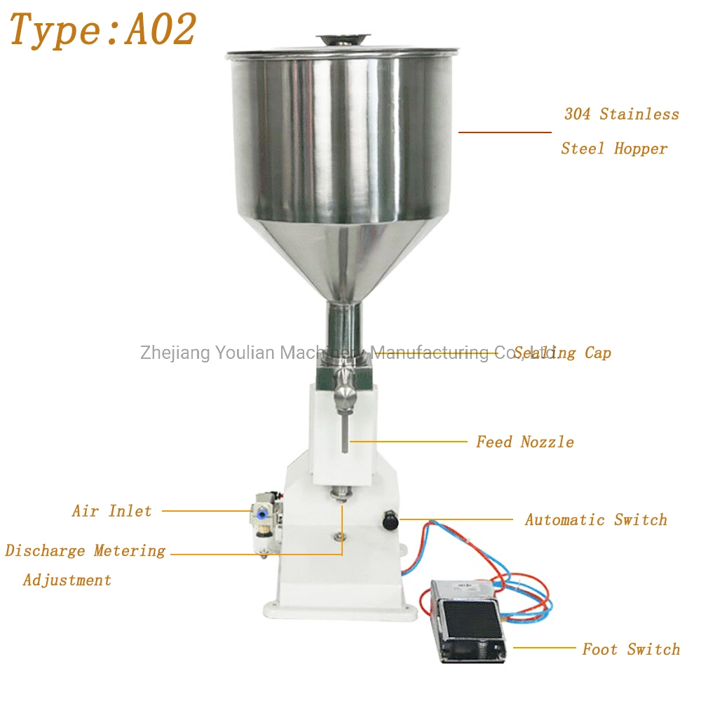 A02 Manuelle kleine Flasche Milchsaft Joghurt Füllmaschine für Ampulle