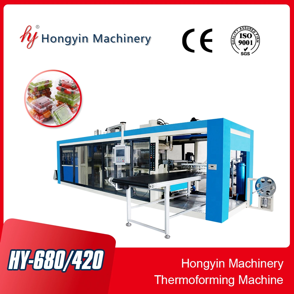 Hy-680/420 máquina termoformadora plástica totalmente automática producción desechable de recipientes de fruta Clamshell Línea