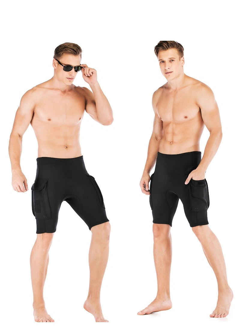 Le pantalon hommes Combinaisons de plongée Wetsuit pantalons en néoprène 3mm court avec des poches de pantalons