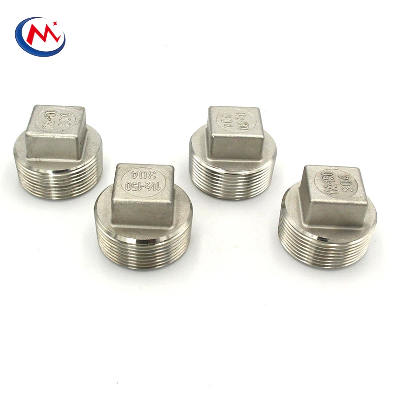 Stainless Steel Plug, External Thread, Square Plug, Screw Thread, Water Pipe Plug, Pipe Fittings and Accessories