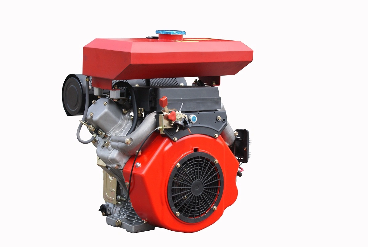 Air Cooled Double Cylinder 14KW Diesel Engine for Generators, Water Pumps Etc