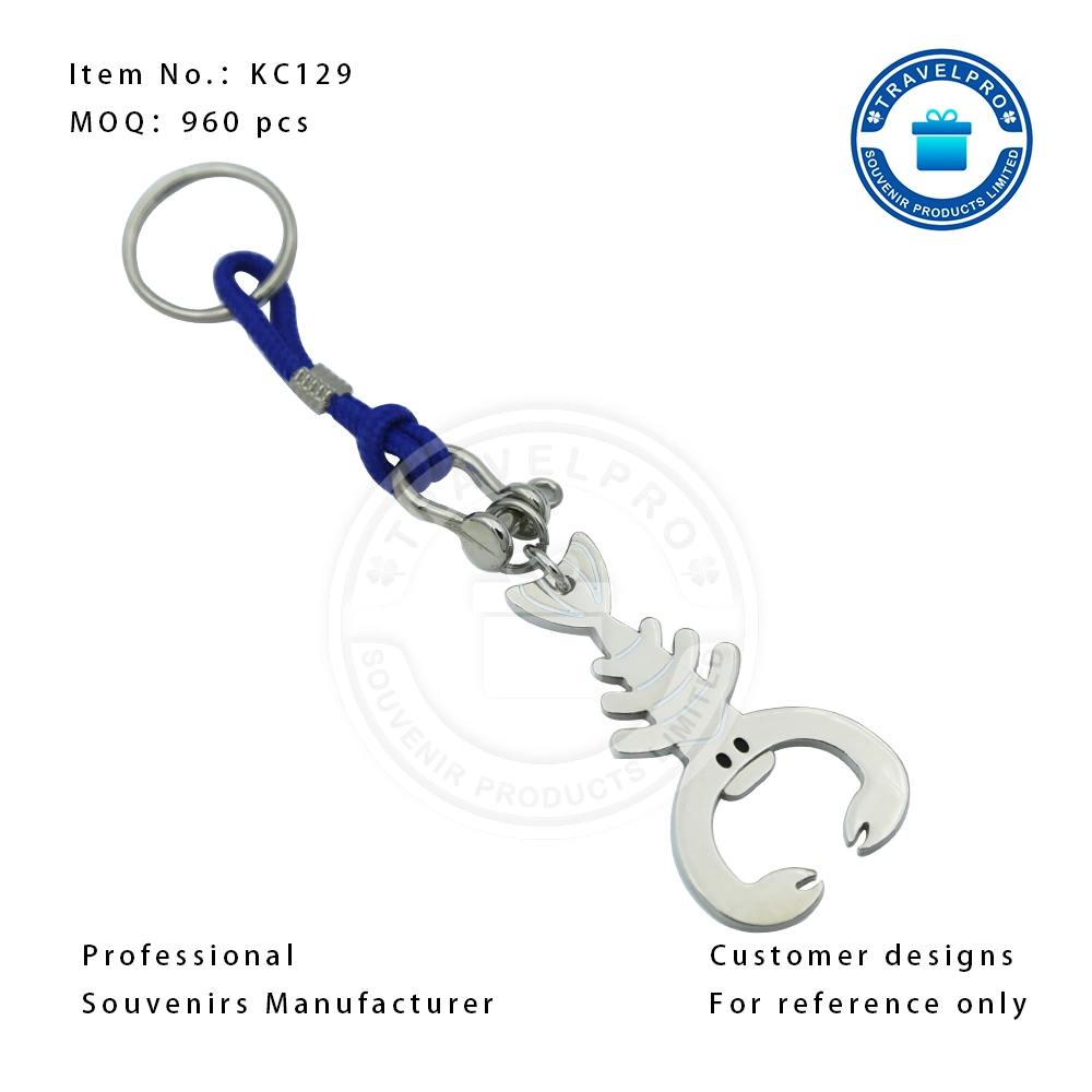 Custom Brand Logo Enamel Animal Shaped Metal Fish Keychain