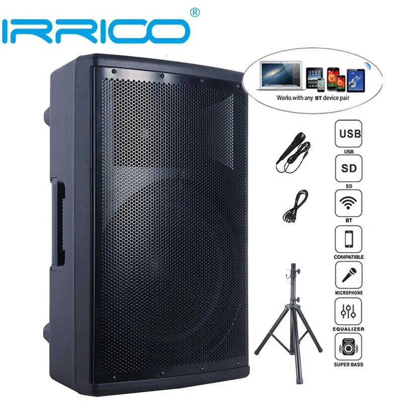 1200 W de 15" El subwoofer inalámbrico de Audio Profesional de Karaoke, se establece el sistema de altavoces PA Tws-Mic Bt-FM DJ parte Bocina Altavoces Parlant piezas de repuesto SKD