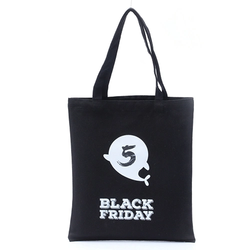 Black Canvas Cotton Tote Bag with Customer Logo Printed, Promotion Gift Bag