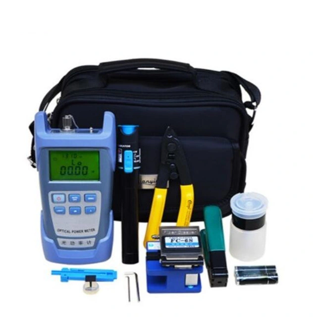 Hot Sale FTTH Fiber Optic Tool Kit with Optical Power Meter and Visual Fault Locator and FC-6s Fiber Cleaver