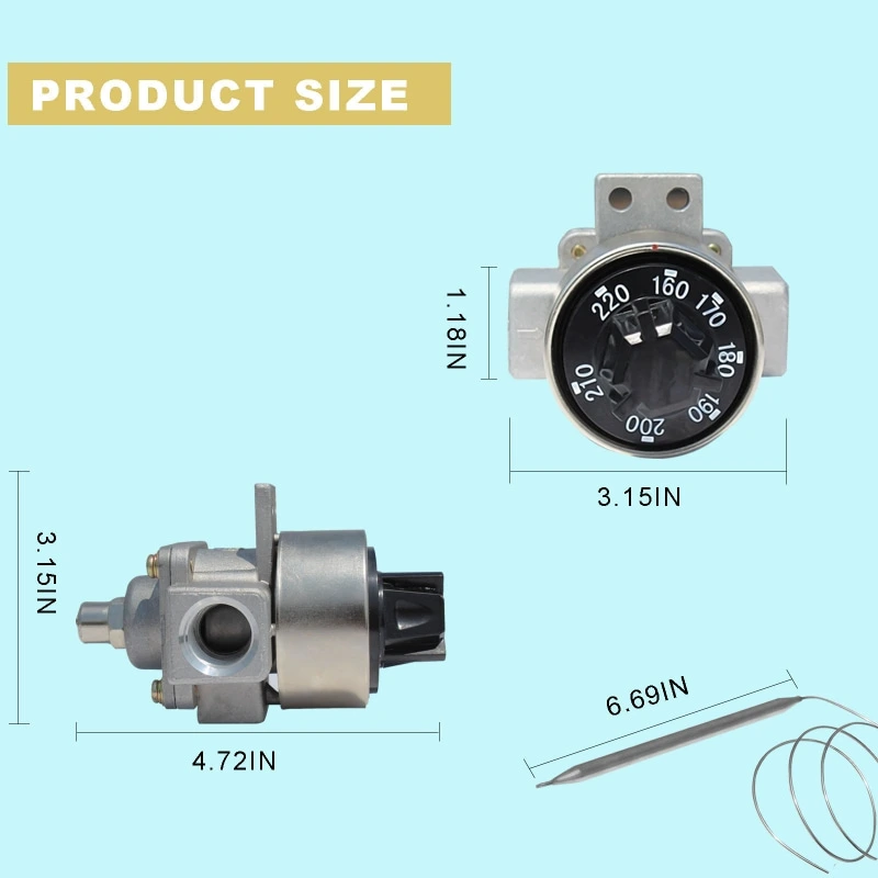 Ersatzteile für LPG-Gasfritteuse 160-220-Grad-Thermostat zur Temperaturregelung Ventil