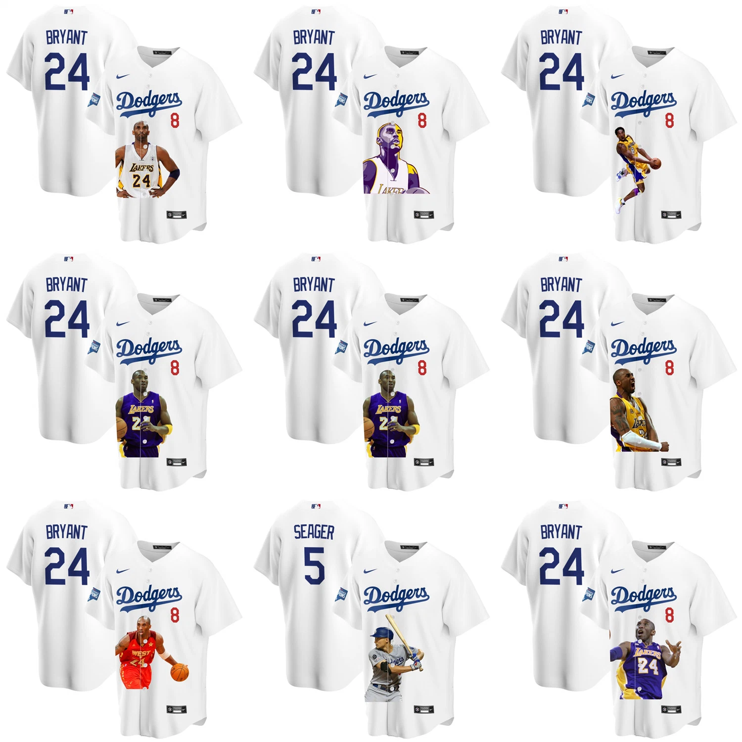 Оптом ML-бейсбол Jerseys Los Angeles Dodgers рубашки Одежда Спорт Одежда