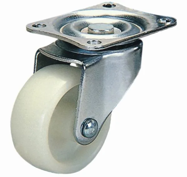 75mm Swivel Nylon Caster with Side Brake (White) Rotating Castor