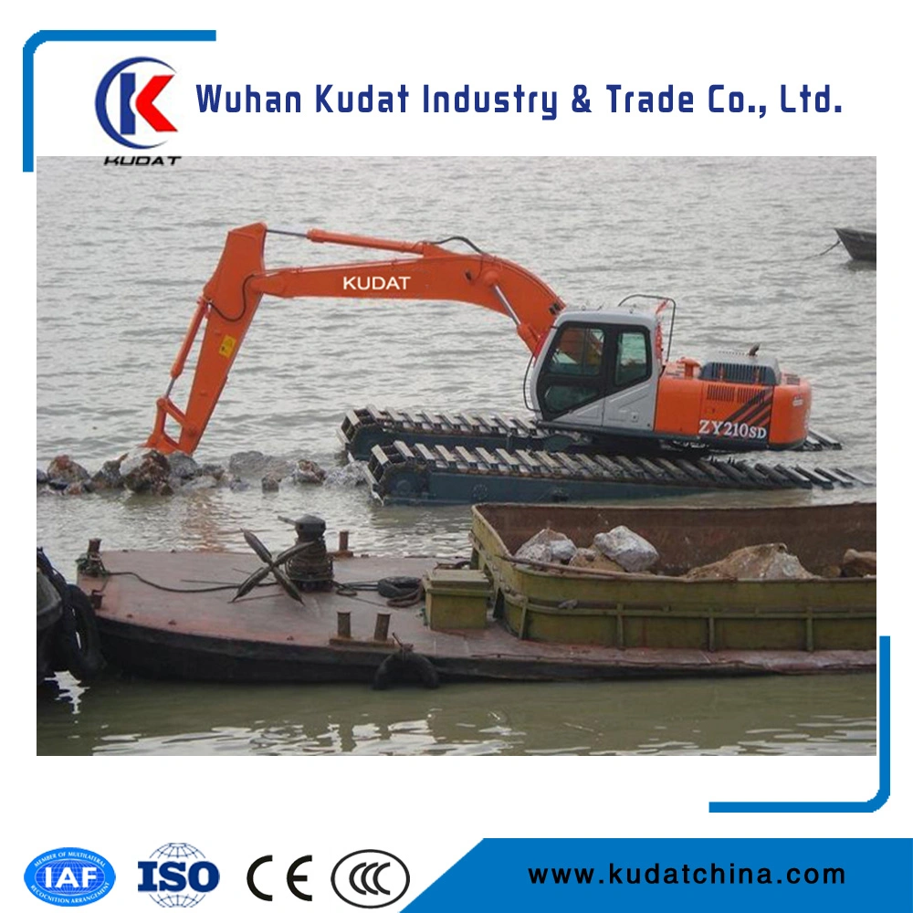 21tons Hydraulic Amphibious Excavators with Additional Side Pontoons and Swamp Pump (K210SD)