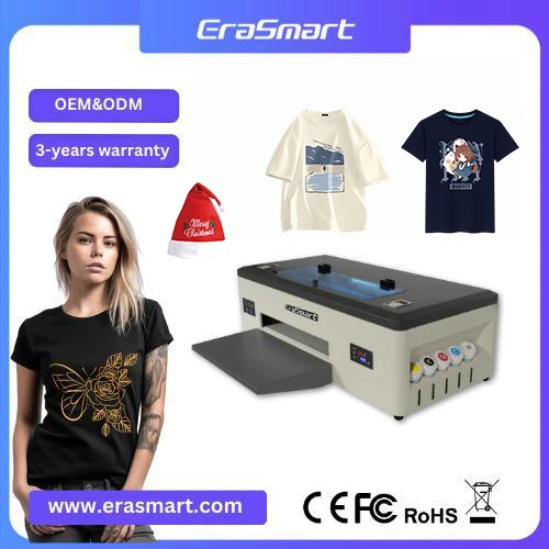 Erasmart Petite imprimante de bureau numérique L1800 1390 Head A3 Dtf Printer Pet Film Heat Transfer Press Inkjet T-Shirt T Shirt Printing Machine