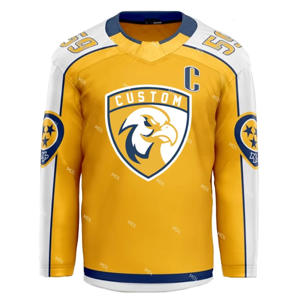 Vestuário de vestuário de vestuário de vestuário de vestuário de desporto Sportswear Hockey uniforme em poliéster Camisola de hóquei no gelo