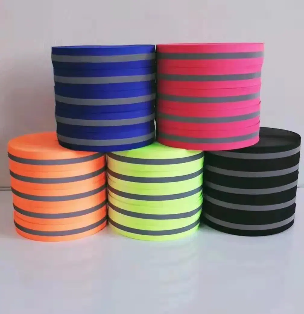 K3030 Bright Elastic Reflective Webbing Color Polyester Rubber Band 5cm