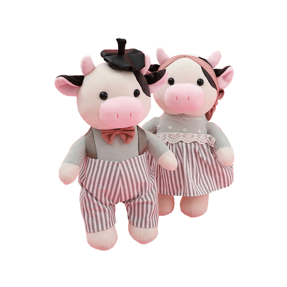 2021 Year Mascot New Design Custom Plush Cow Toy Well Dressed