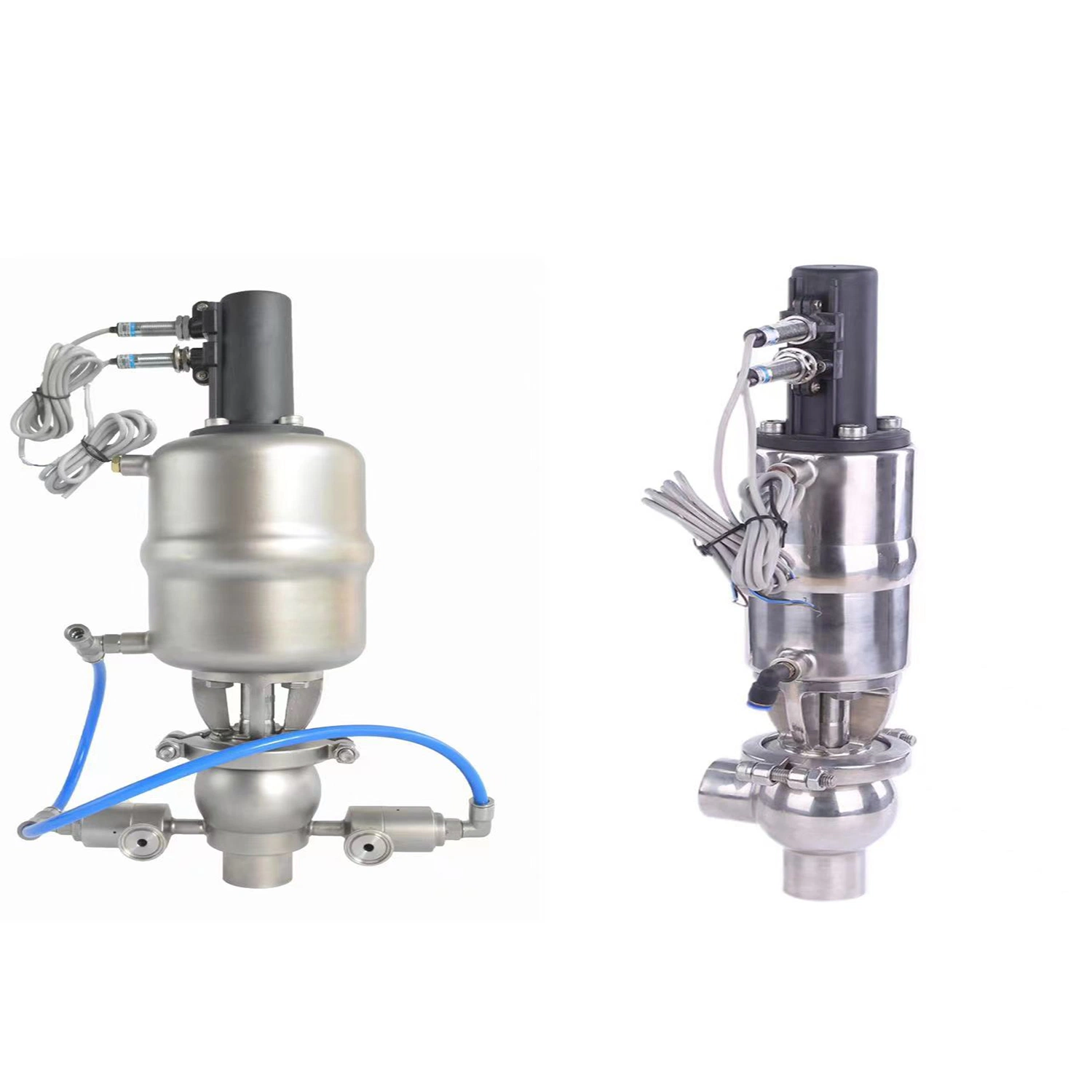 Xusheng Food Grade Double Seat Valve Sanitary Pneumatic Clamp Mixproof Valve