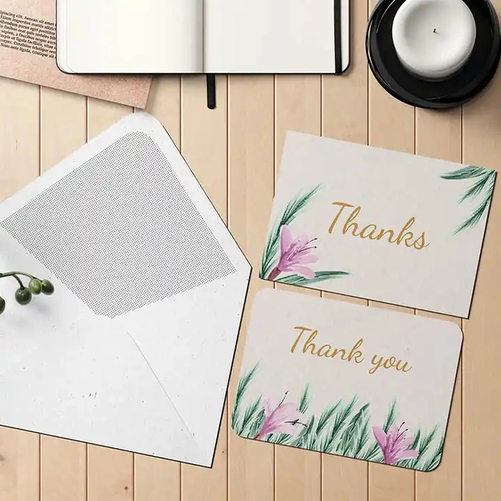 Foil Thank You Card Printing Thank You Cards for Small Business Custom Color Thank You Card