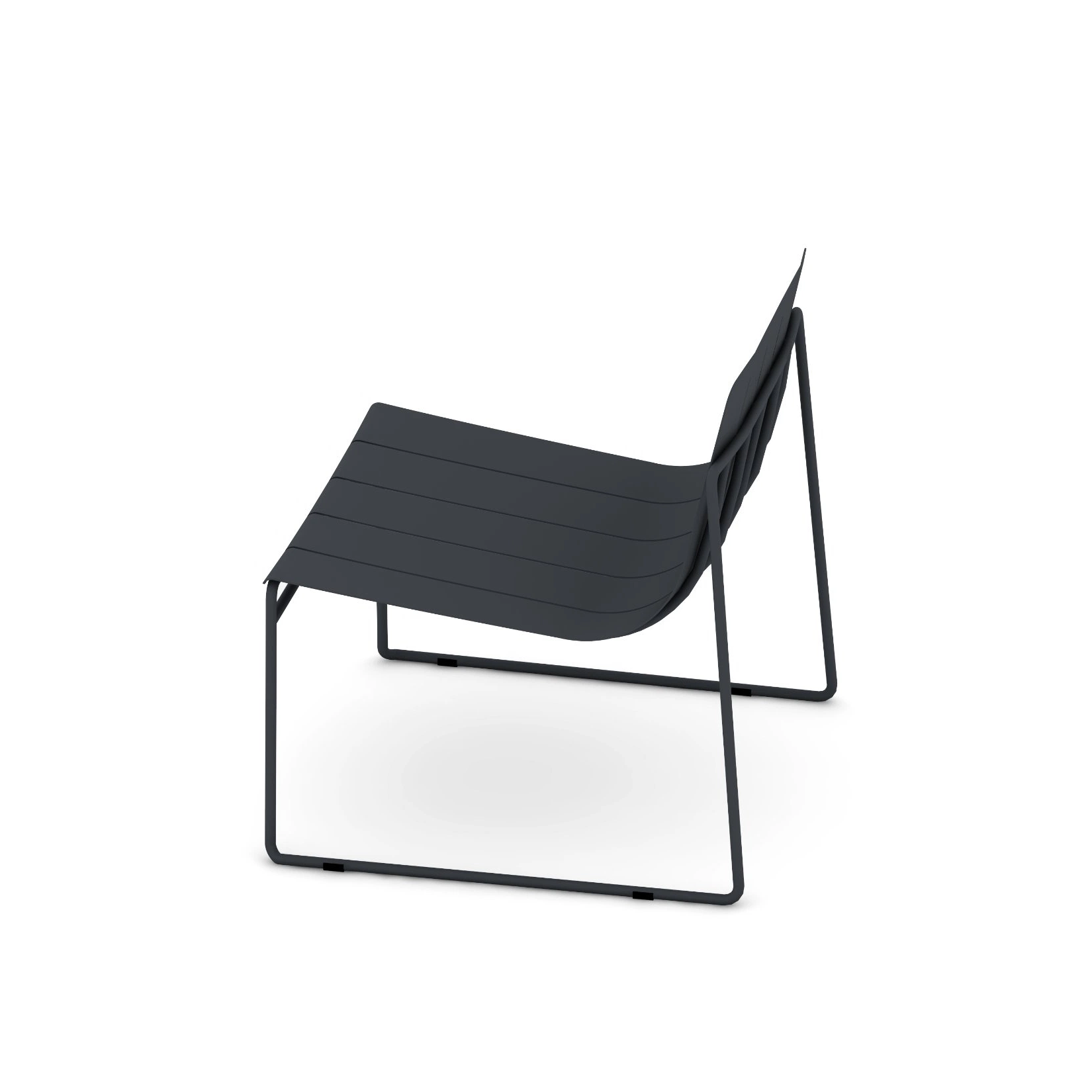 Sunlink Dasia Aluminum Modern Home Outdoor furniture Stackable Black Garden Lounge Chair