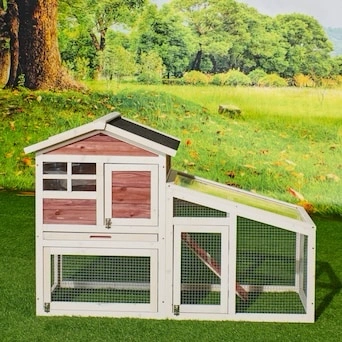 Kaninchen Hutch Holz Outdoor Guinea Schwein Hide House Haustier Möbel Luke House Chicken Coop für kleine Tiere