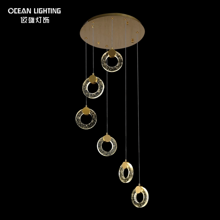 Interior Design Modern Circle Bubble Crysal Lamp LED Pendant Lighting Om8201006-6heads