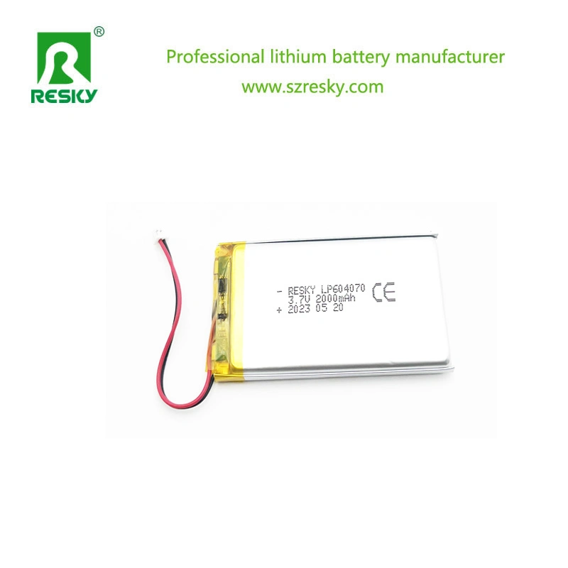 Lp604070 3.7V 2000mAh 2100mAh Lithium Battery for LED Light