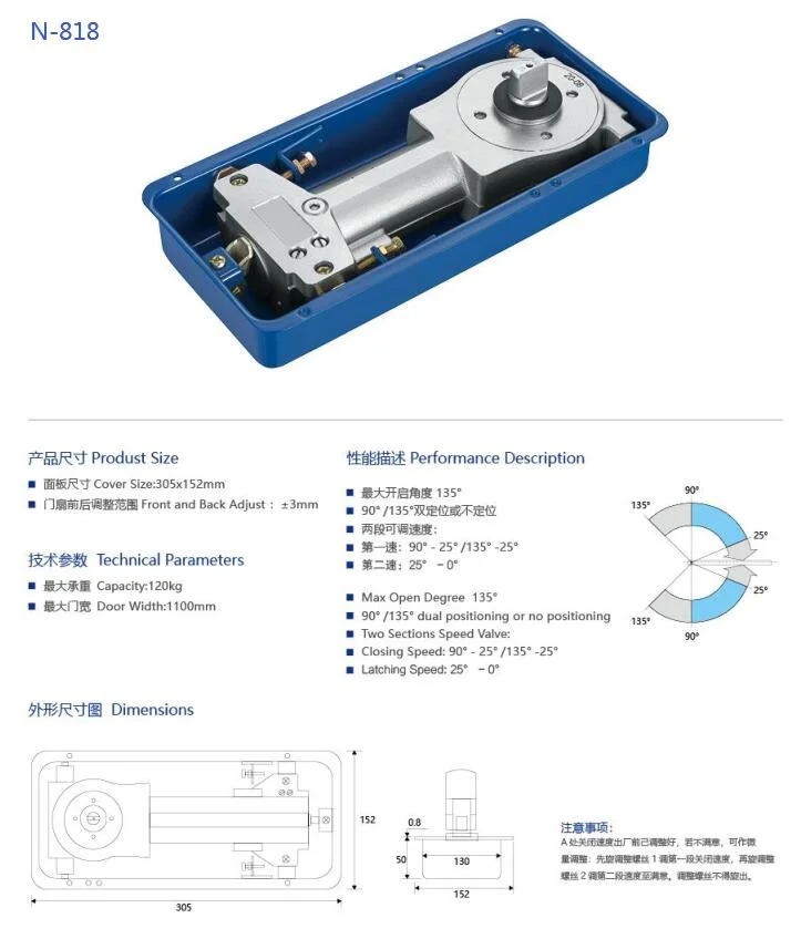 Heavy Weight High quality/High cost performance Door Hinge Floor Spring