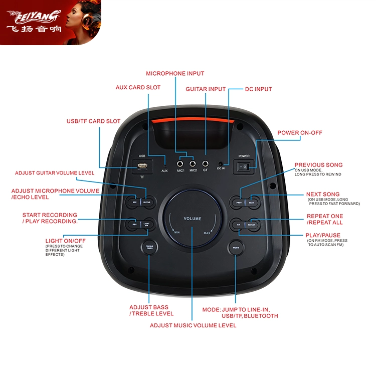 Großhändler Echo Bt Audio Electronic Party Wireless Dual 8 Zoll Karaoke-Lautsprecher Im Freien