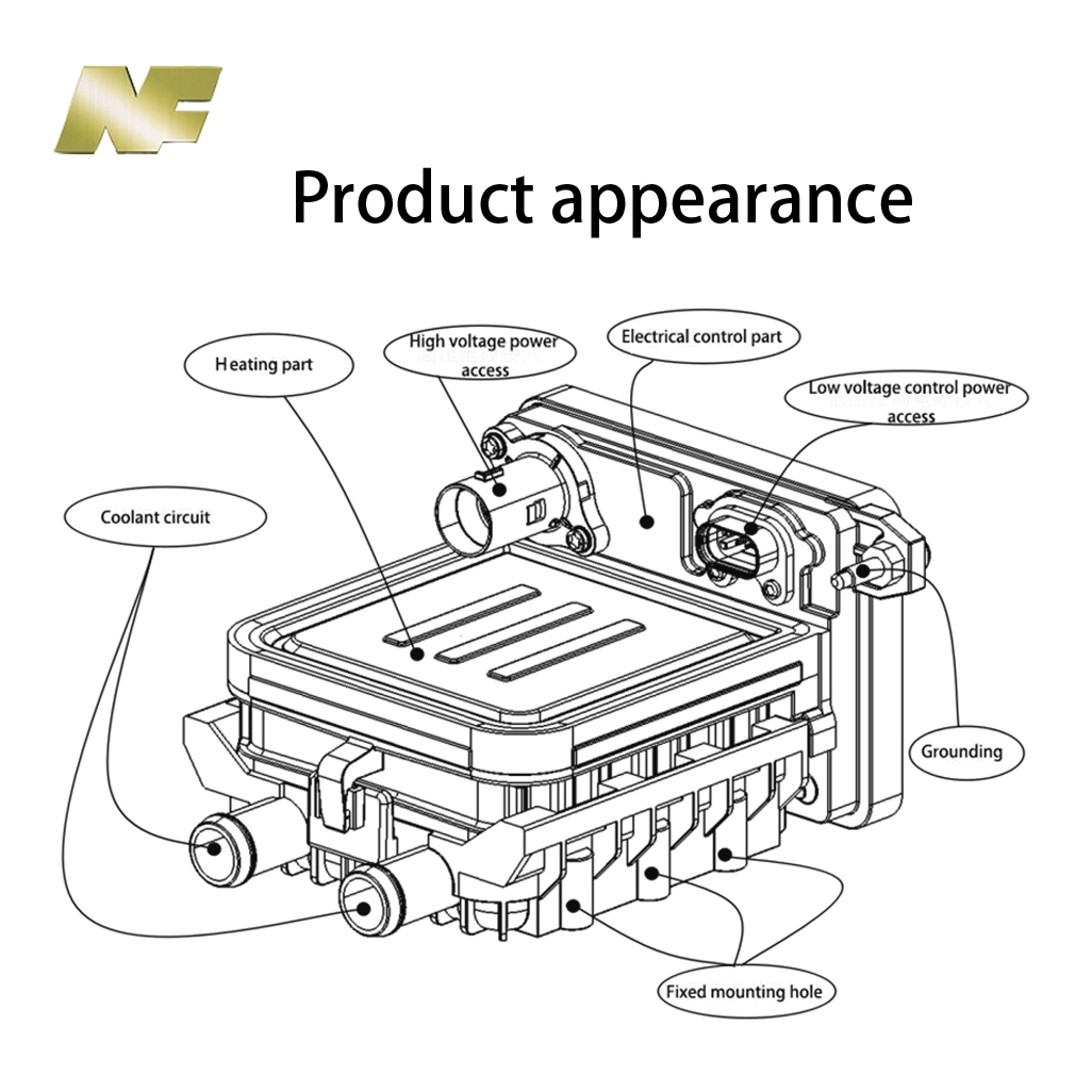 NF 5kw PTC calentador de refrigerante de alta tensión para vehículos eléctricos