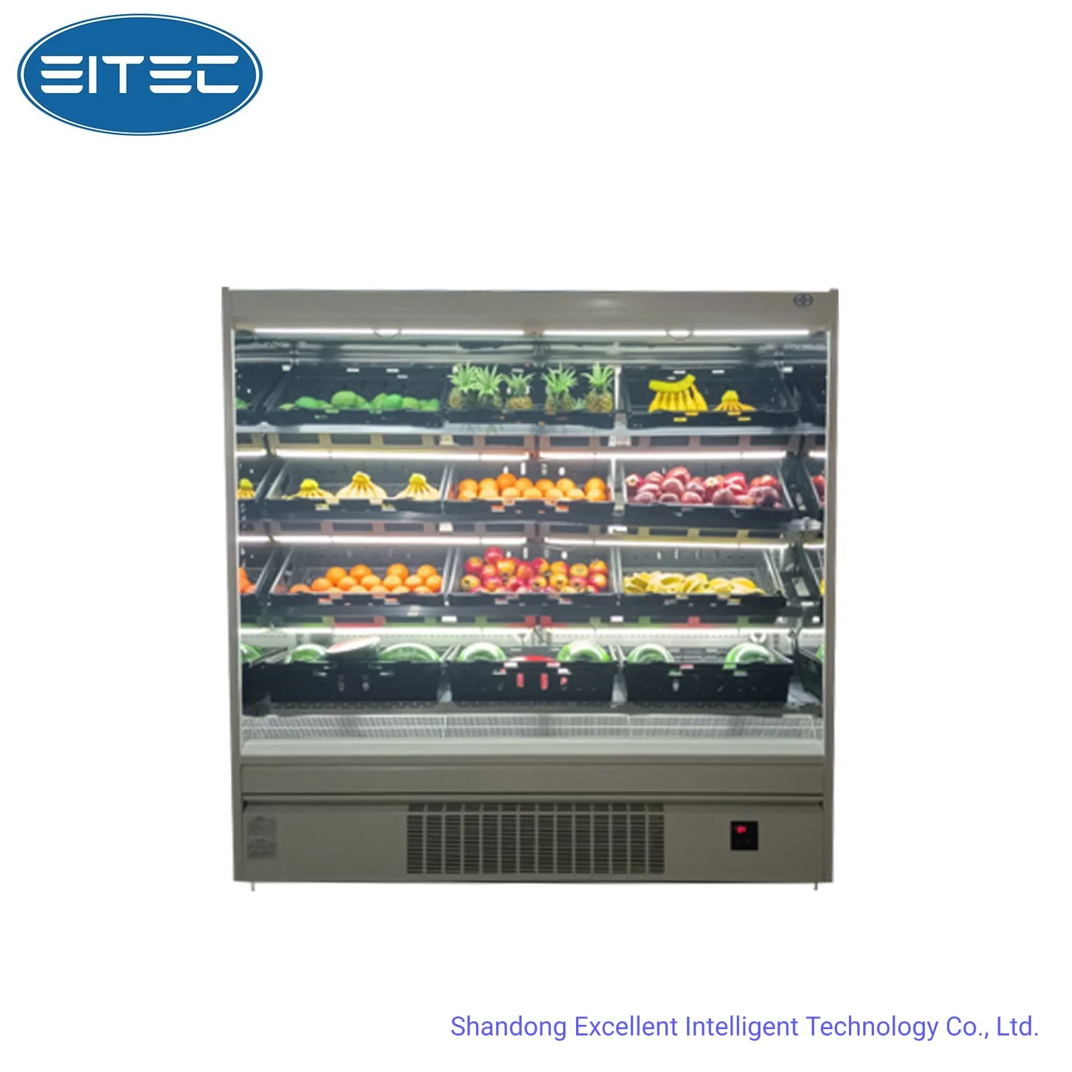 Industrial Refrigerated Showcase Used as Display Cooler Refrigerator for Vegetables and Fruits