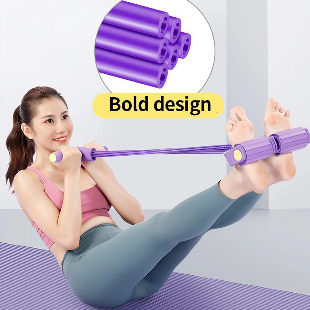 6-Tubo elástico Extractor de pedal de Yoga de la banda de látex natural de la Resistencia, la tensión de la cuerda, para el abdomen y cintura/Estiramiento de la pierna/brazo de la formación de adelgazamiento