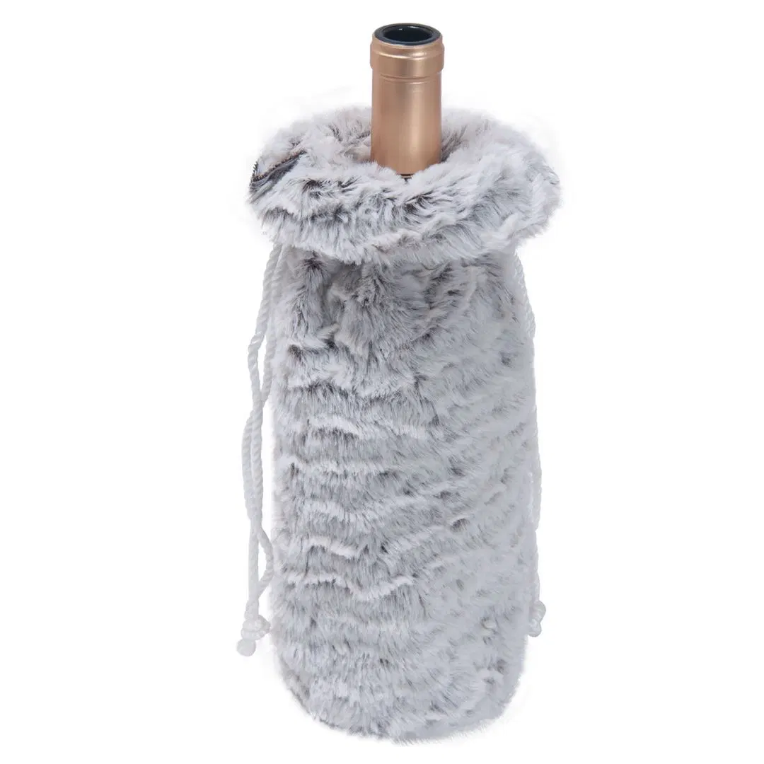 El comercio exterior de la Navidad de nuevos productos botella de champán Set Set de Vino Tinto de Navidad decoración de la Mesa de peluche blanco de la bolsa de botella