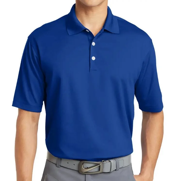 High-End Men's Golf Polo Shirt with Flat Knit Collar, Custom Navy Blue Mens Polo Shirt From China Manufacturer